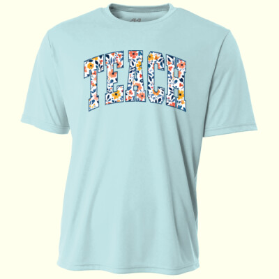 Teacher Varsity Flowers T99-061 - Adult Cooling Performance Short Sleeve Tee Thumbnail