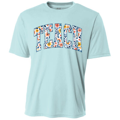 Teacher Varsity Flowers T99-061 - Adult Cooling Performance Short Sleeve Tee Thumbnail