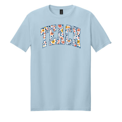 Teacher Varsity Flowers T99-061 - Adult Softstyle ® T Shirt Thumbnail