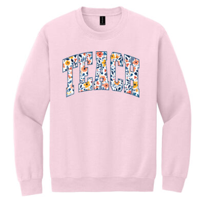 Teacher Varsity Flowers T99-061 - Heavy Blend Crewneck Sweatshirt Thumbnail