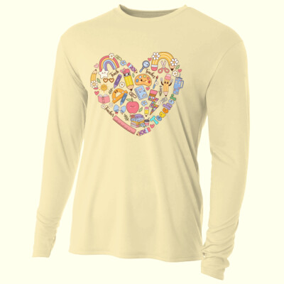 Teacher Heart T99-062 - Adult Cooling Performance Long Sleeve Tee Thumbnail