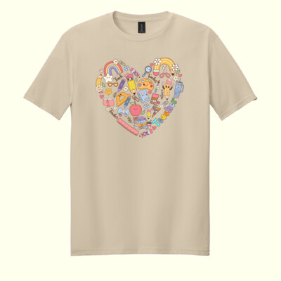 Teacher Heart T99-062 - Adult Softstyle ® T Shirt Thumbnail