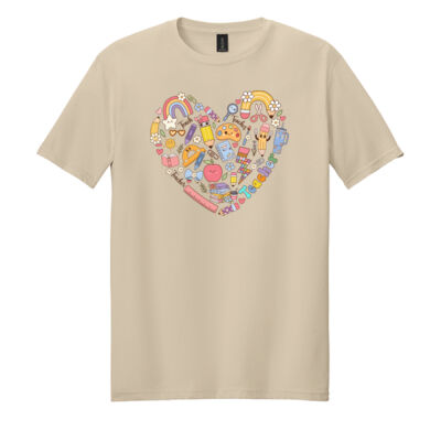 Teacher Heart T99-062 - Adult Softstyle ® T Shirt Thumbnail