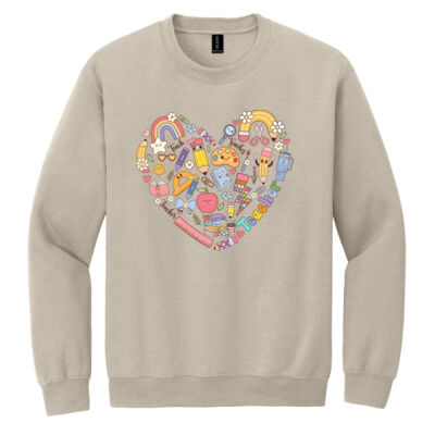 Teacher Heart T99-062 - Heavy Blend Crewneck Sweatshirt Thumbnail