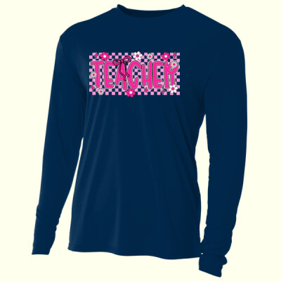 Teacher Checkered T99-064 - Adult Cooling Performance Long Sleeve Tee Thumbnail