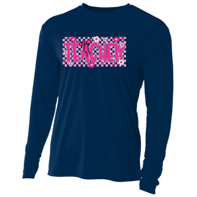 Teacher Checkered T99-064 - Adult Cooling Performance Long Sleeve Tee Thumbnail