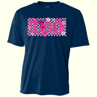 Teacher Checkered T99-064 - Adult Cooling Performance Short Sleeve Tee Thumbnail