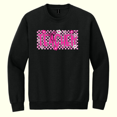 Teacher Checkered T99-064 - Heavy Blend Crewneck Sweatshirt Thumbnail