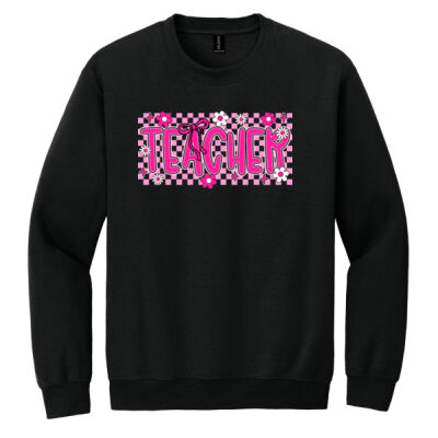 Teacher Checkered T99-064 - Heavy Blend Crewneck Sweatshirt Thumbnail