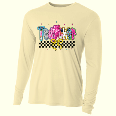 Teacher Checkered T99-069 - Adult Cooling Performance Long Sleeve Tee Thumbnail