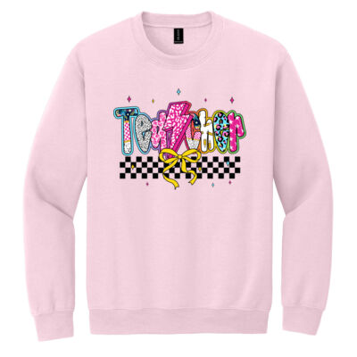 Teacher Checkered T99-069 - Heavy Blend Crewneck Sweatshirt Thumbnail