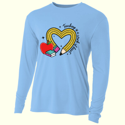 Teacher Pencil Heart T99-073 - Adult Cooling Performance Long Sleeve Tee Thumbnail