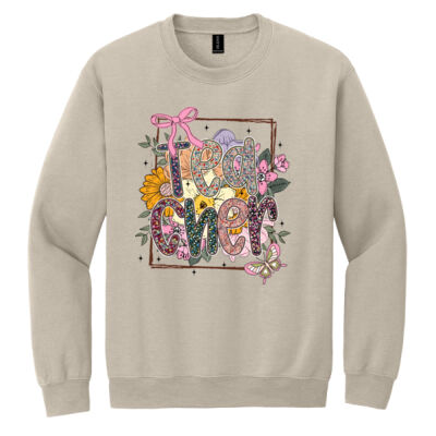 Teacher Vintage Flowers T99-074 - Heavy Blend Crewneck Sweatshirt Thumbnail