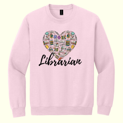 Librarian Heart 84-008 - Heavy Blend Crewneck Sweatshirt Thumbnail