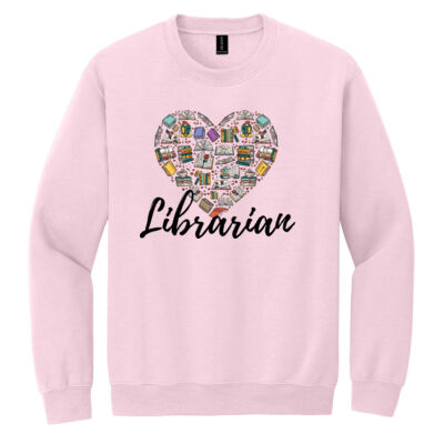 Librarian Heart 84-008 - Heavy Blend Crewneck Sweatshirt Thumbnail