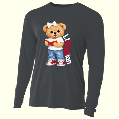 LiBEARian Red and White 84-009 - Adult Cooling Performance Long Sleeve Tee Thumbnail