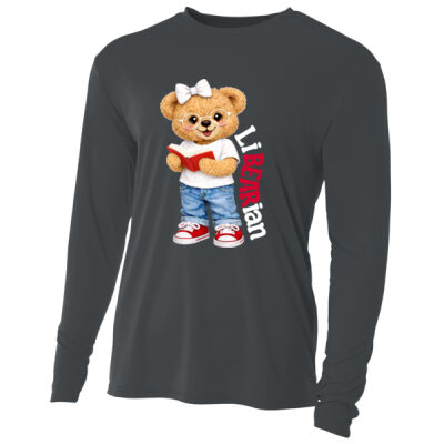 LiBEARian Red and White 84-009 - Adult Cooling Performance Long Sleeve Tee Thumbnail