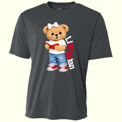 LiBEARian Red and White 84-009 - Adult Cooling Performance Short Sleeve Tee Thumbnail
