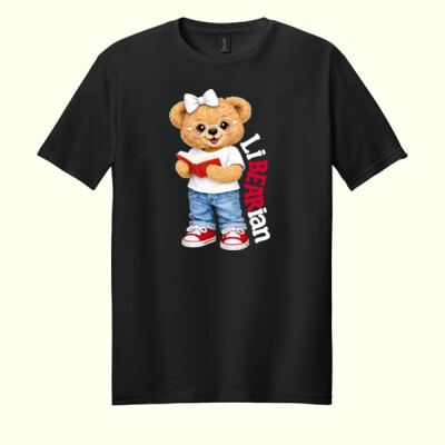 LiBEARian Red and White 84-009 - Adult Softstyle ® T Shirt Thumbnail