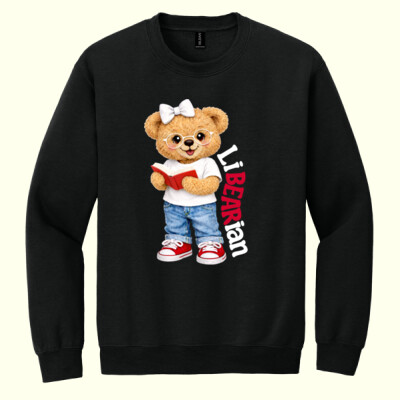 LiBEARian Red and White 84-009 - Heavy Blend Crewneck Sweatshirt Thumbnail