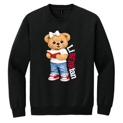 LiBEARian Red and White 84-009 - Heavy Blend Crewneck Sweatshirt Thumbnail