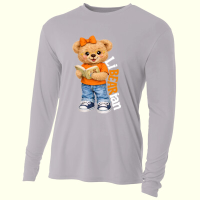 LiBEARian Orange and White 84-010 - Adult Cooling Performance Long Sleeve Tee Thumbnail