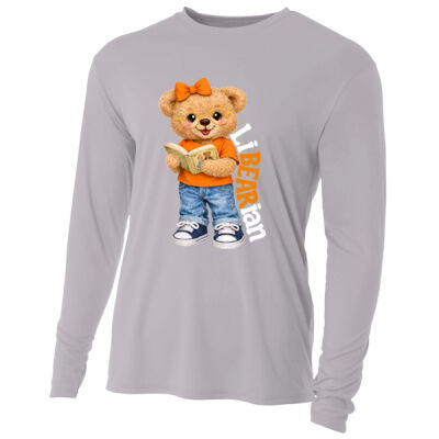 LiBEARian Orange and White 84-010 - Adult Cooling Performance Long Sleeve Tee Thumbnail