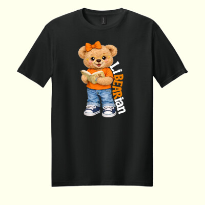 LiBEARian Orange and White 84-010 - Adult Softstyle ® T Shirt Thumbnail