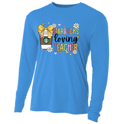 Teacher Loving Starbucks 99-125 - Adult Cooling Performance Long Sleeve Tee Thumbnail