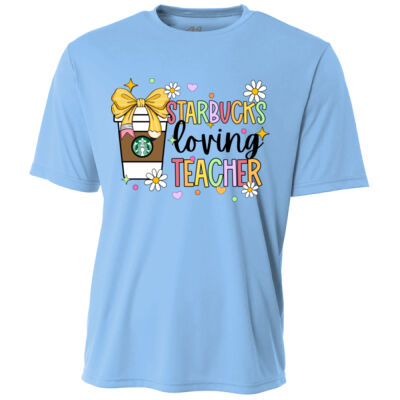 Teacher Loving Starbucks 99-125 - Adult Cooling Performance Short Sleeve Tee Thumbnail