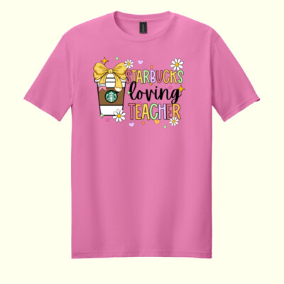 Teacher Loving Starbucks 99-125 - Adult Softstyle ® T Shirt Thumbnail