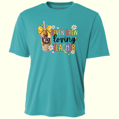 Seven Brew Loving Teacher 99-126 - Adult Cooling Performance Short Sleeve Tee Thumbnail
