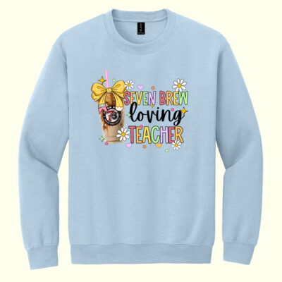 Seven Brew Loving Teacher 99-126 - Heavy Blend Crewneck Sweatshirt Thumbnail