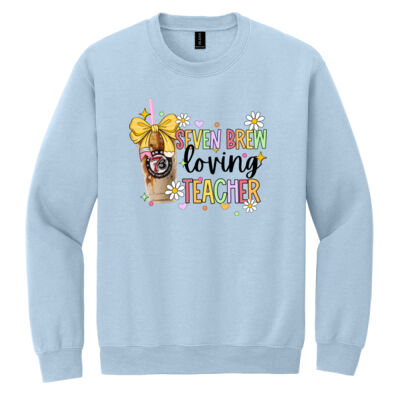Seven Brew Loving Teacher 99-126 - Heavy Blend Crewneck Sweatshirt Thumbnail