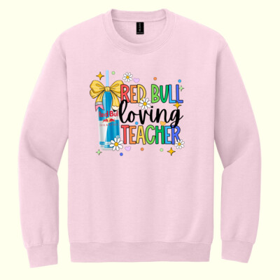 Red Bull Loving Teacher - 99-133 - Heavy Blend Crewneck Sweatshirt Thumbnail