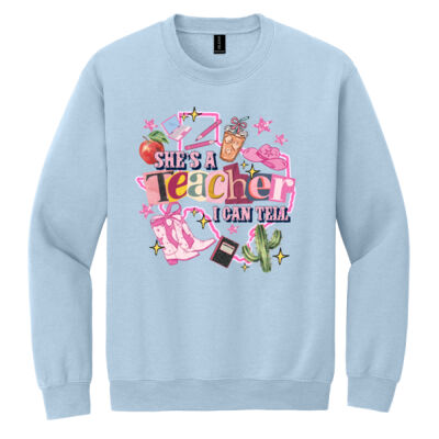 She's a Teacher I can Tell 99-134 - Heavy Blend Crewneck Sweatshirt Thumbnail