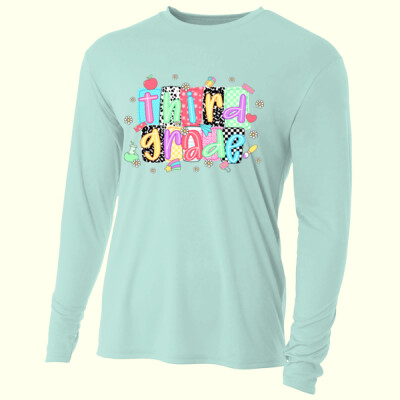 Third Grade Squares 89-033 - Adult Cooling Performance Long Sleeve Tee Thumbnail