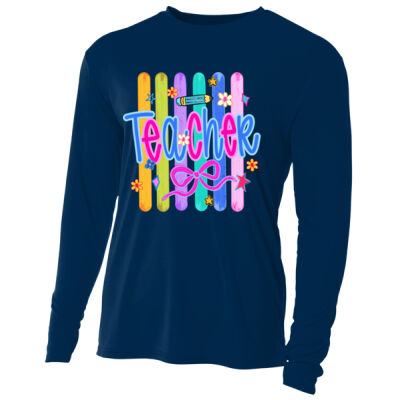 Teacher Lines 99-138 - Adult Cooling Performance Long Sleeve Tee Thumbnail