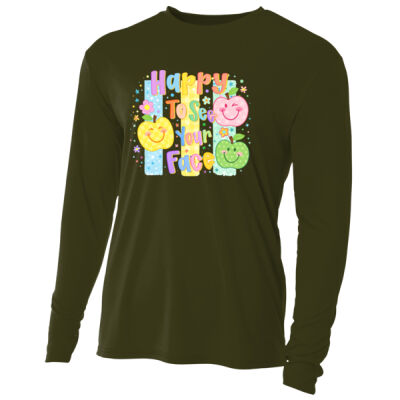 Happy To See Your Face Lines 99-140 - Adult Cooling Performance Long Sleeve Tee Thumbnail