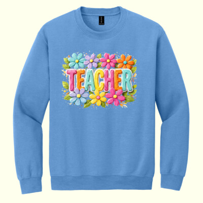 Teacher Flowers 99-142 - Heavy Blend Crewneck Sweatshirt Thumbnail