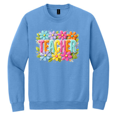 Teacher Flowers 99-142 - Heavy Blend Crewneck Sweatshirt Thumbnail