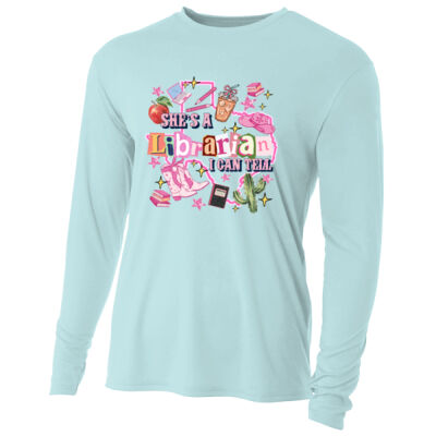 She's a Librarian I can Tell 84-028 - Adult Cooling Performance Long Sleeve Tee Thumbnail