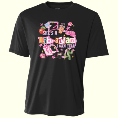 She's a Librarian I can Tell 84-028 - Adult Cooling Performance Short Sleeve Tee Thumbnail
