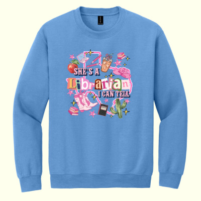 She's a Librarian I can Tell 84-028 - Heavy Blend Crewneck Sweatshirt Thumbnail