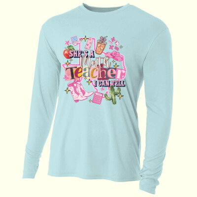 She's a Math Teacher 83-001 - Adult Cooling Performance Long Sleeve Tee Thumbnail