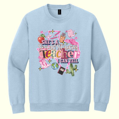 She's a Social Studies Teacher 83-300 - Heavy Blend Crewneck Sweatshirt Thumbnail