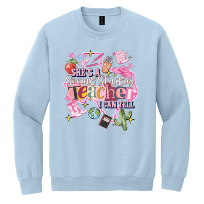 She's a Social Studies Teacher 83-300 - Heavy Blend Crewneck Sweatshirt Thumbnail