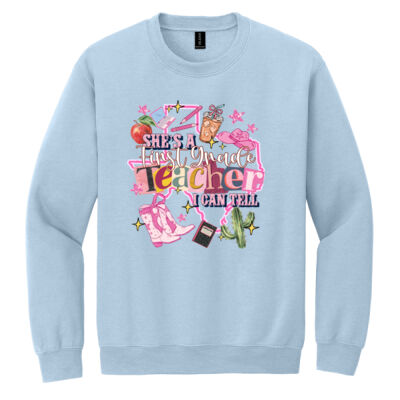 She's a First Grade Teacher 89-105 - Heavy Blend Crewneck Sweatshirt Thumbnail