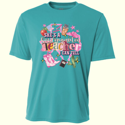 She's a Kindergarten Teacher 96-156 - Adult Cooling Performance Short Sleeve Tee Thumbnail