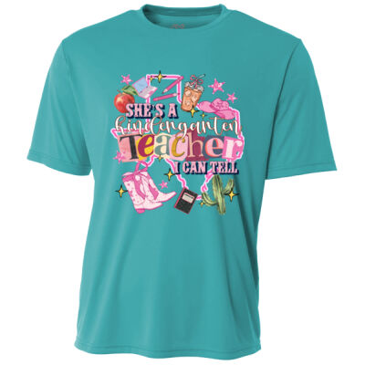 She's a Kindergarten Teacher 96-156 - Adult Cooling Performance Short Sleeve Tee Thumbnail
